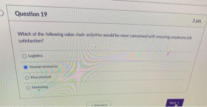 Question 17 2 pts Performance management metrics
