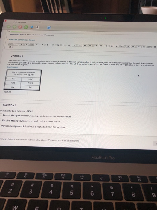 Remaining Time: 1 hour, 23 minutes, 43 seconds