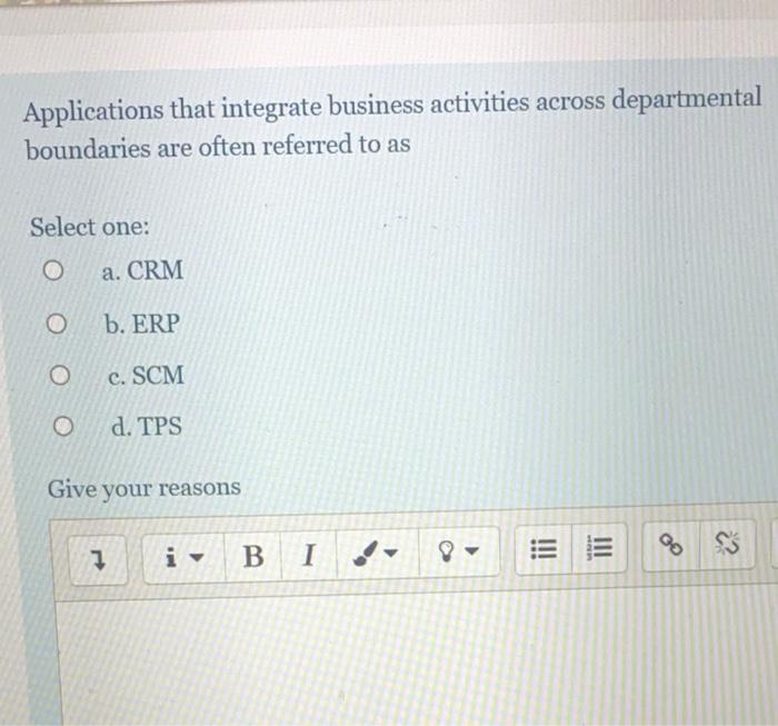 Applications that integrate business activities
