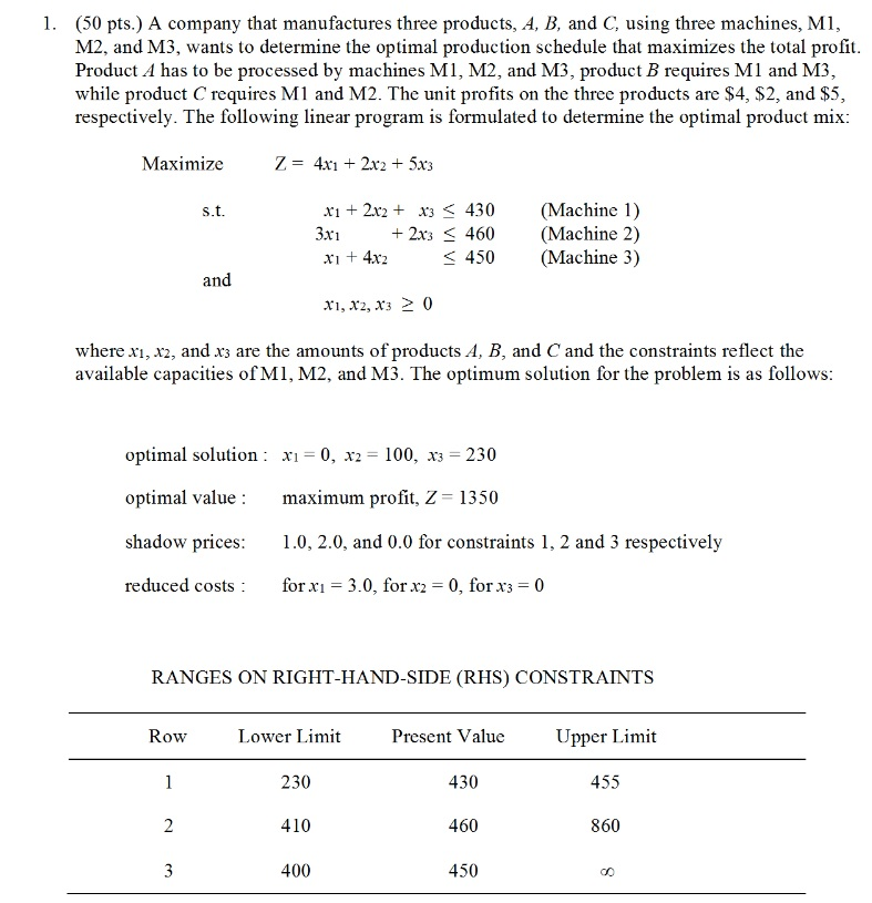 Actually I need the anawer. 1. (50 pts.) A