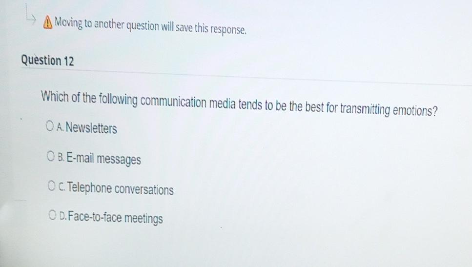 q12 Moving to another question will save this