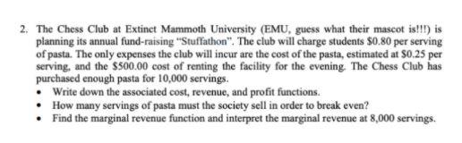 2. The Chess Club at Extinct Mammoth University