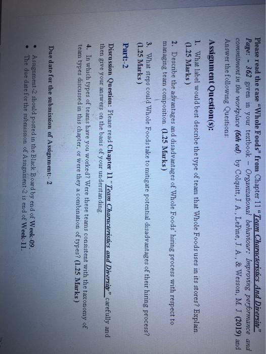 I have one day to submit it Please read the case