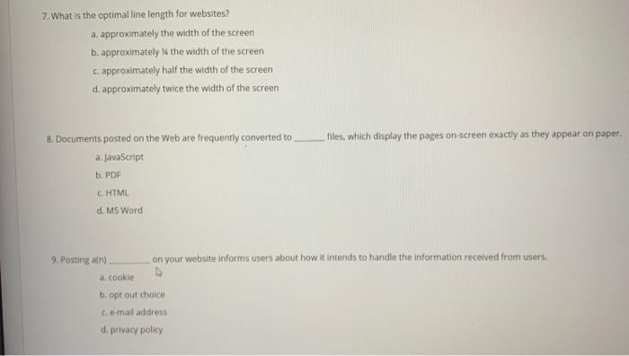 7. What is the optimal line length for websites?