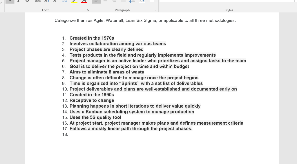 -r Font Paragraph Styles Categorize them as