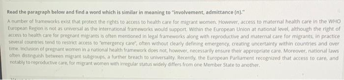 english Read the paragraph below and find a word