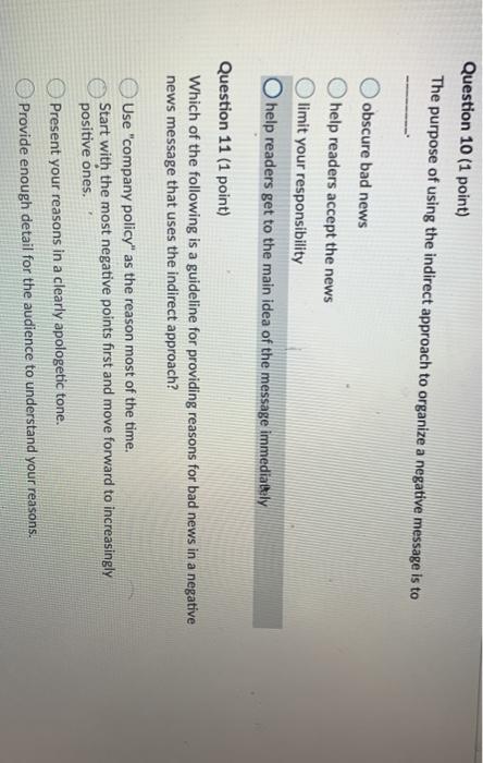 Question 10 (1 point) The purpose of using the