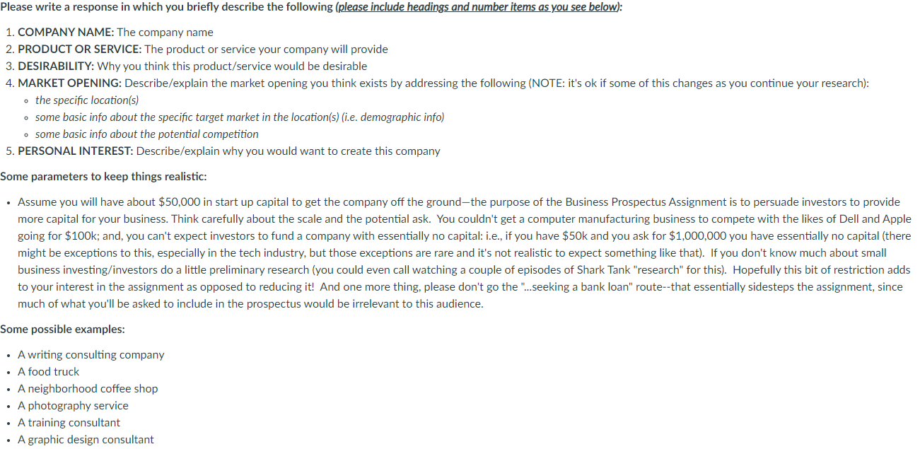 Please write a response in which you briefly