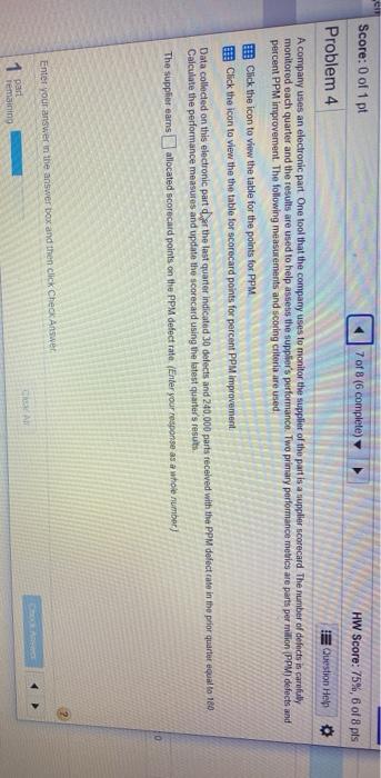 please help! thank you CIT Score: 0 of 1 pt 7 of