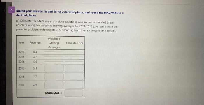 (a) Suppose the data in the table below