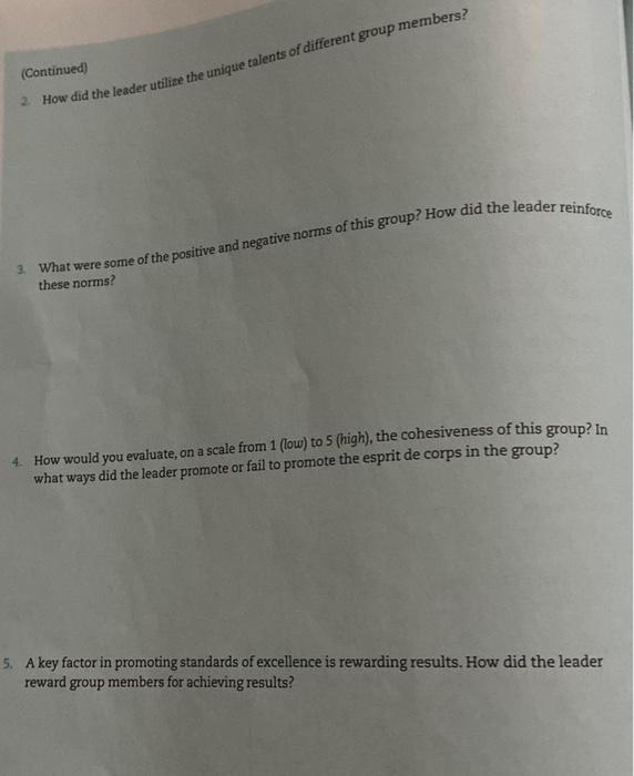 Question 8.4 Observational Exercise Establishing