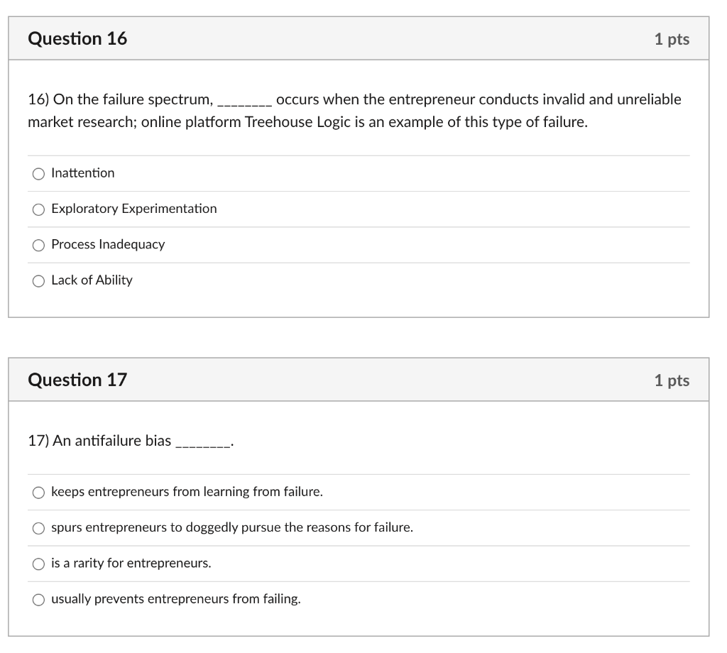 Question 14 14) On the failure spectrum, occurs