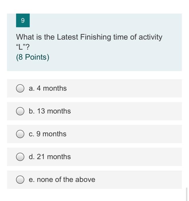 8 The shortest time to complete this project