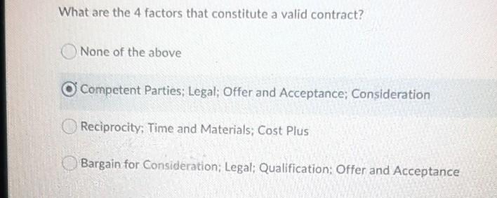 What are the 4 factors that constitute a valid