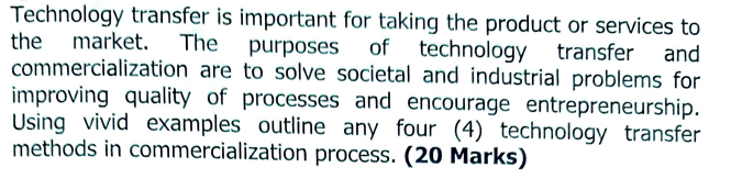 Technology transfer is important for taking the