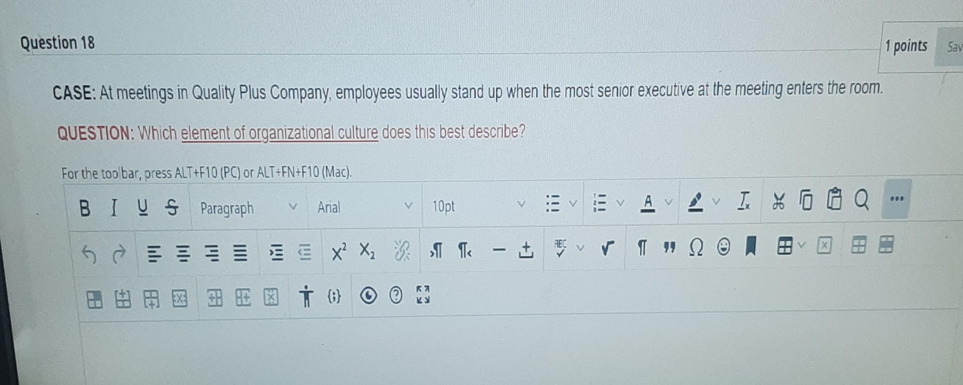 q18 only short answer Question 18 1 points Sav