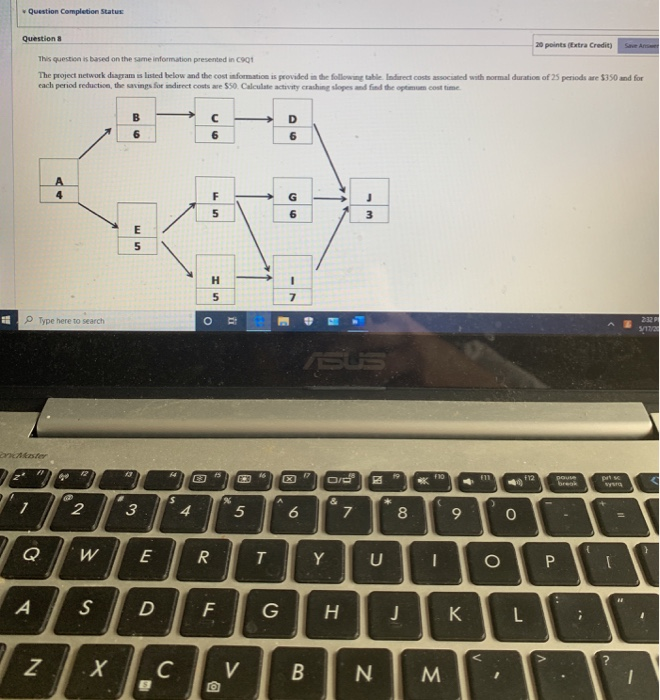 Question Completion Status Questions 20 points