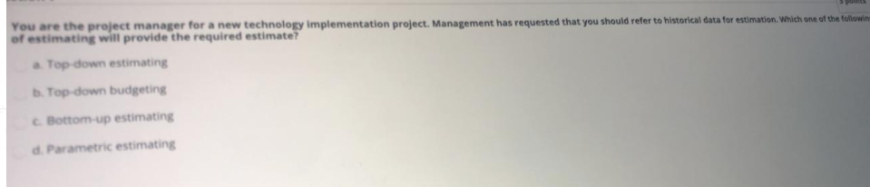 You are the project manager for a new technology