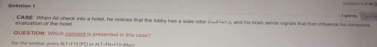 Question 1 of 32 Question 1 1 points CASE: When