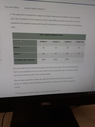 Time Left 4 18:53 Joachim Dupuis: Attempt 1 5.