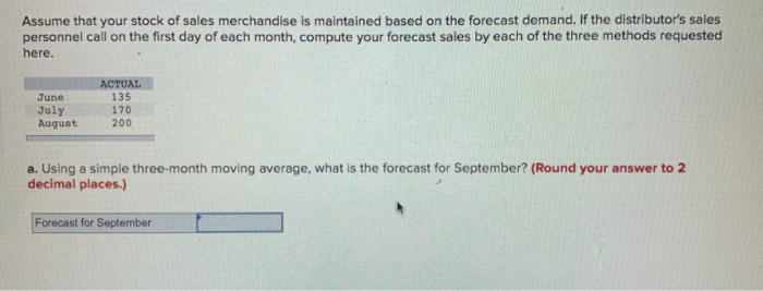 Assume that your stock of sales merchandise is