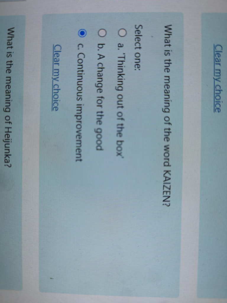 Clear my choice What is the meaning of the word