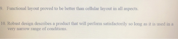 true and false and correct the false statement 9.