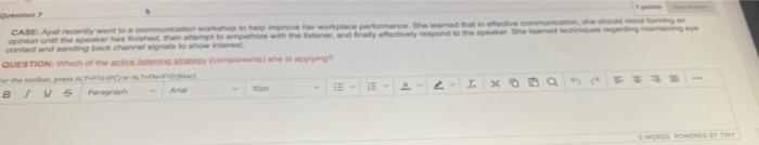 CASE: Ayat recently went communication workshop