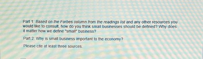 Part 1: Based on the Forbes column from the