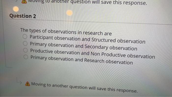 ??? to another question will save this response.