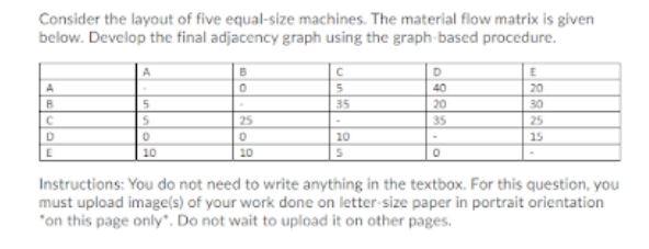 Consider the layout of five equal-size machines.