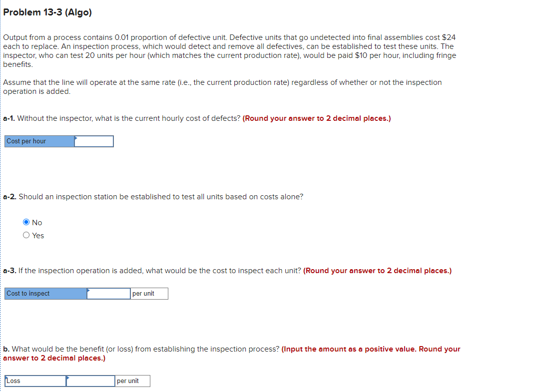 Problem 13-3 (Algo) Output from a process