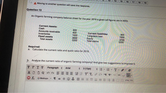 16 17 18 Moving to another question will save