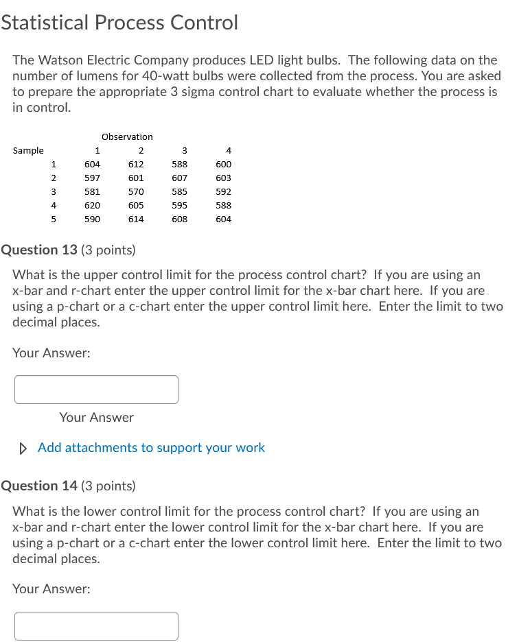 ALSO: Is the process in control? Statistical