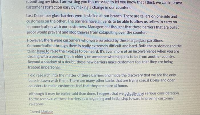 Instructions: You will find a poorly written