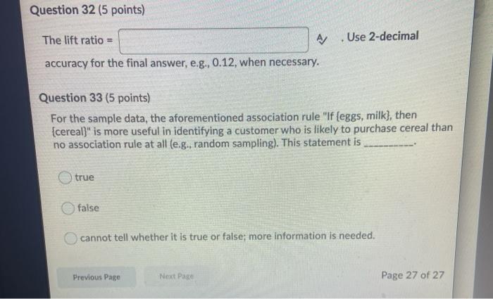 below contains a small sample of data in which