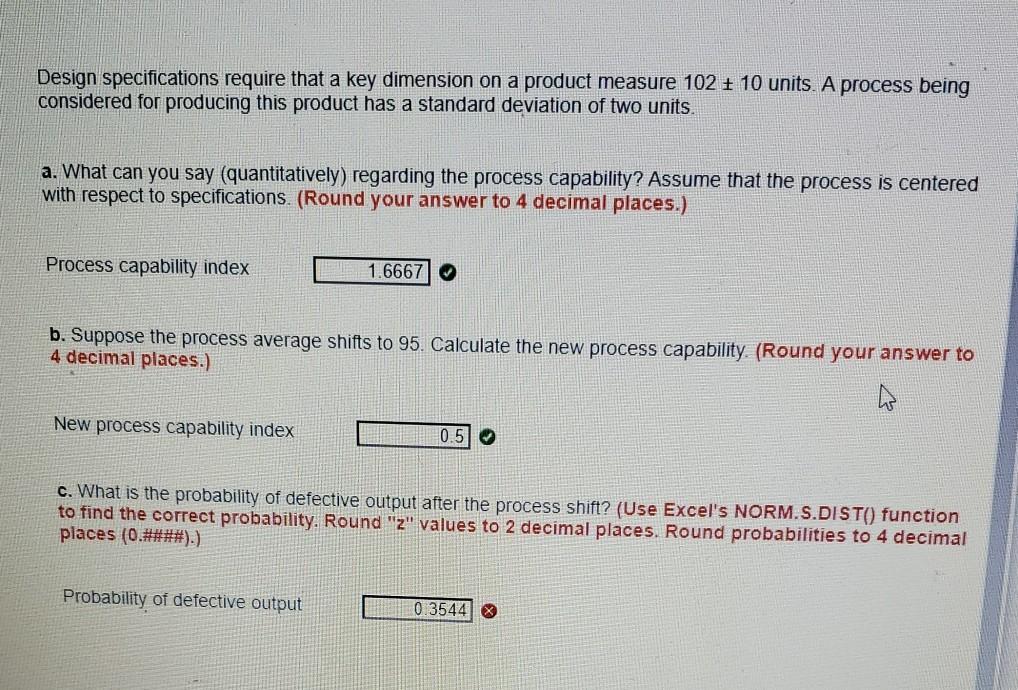 Design specifications require that a key