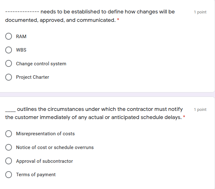 1 point needs to be established to define how