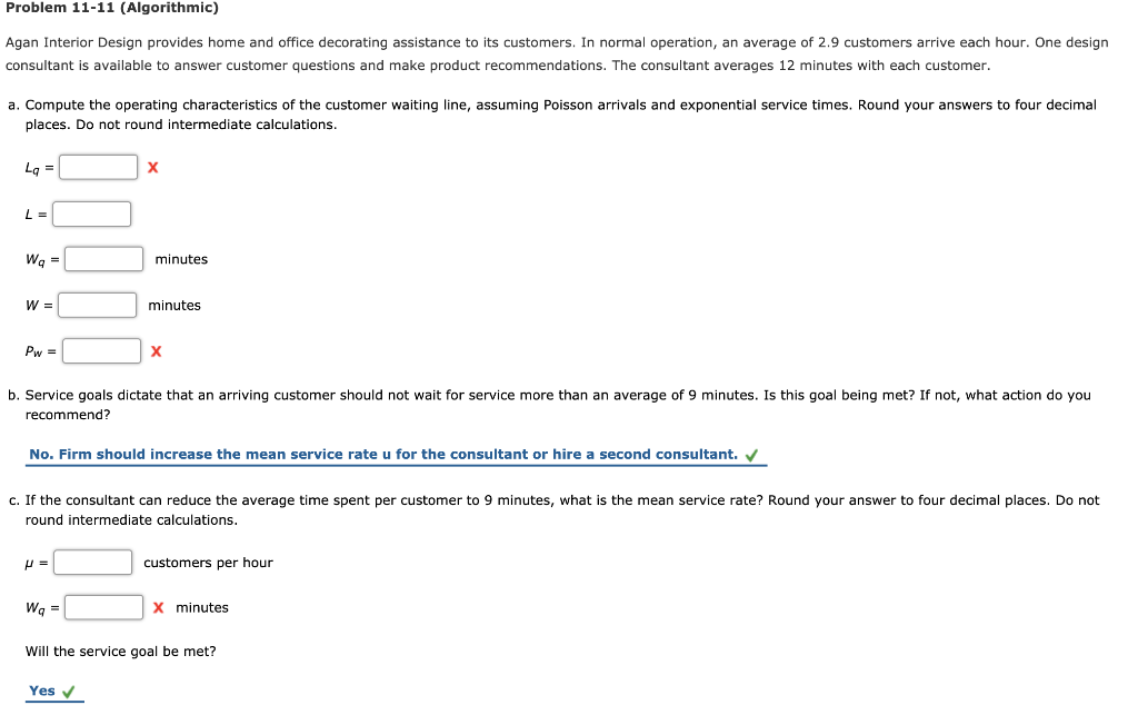 Problem 11-11 (Algorithmic) Agan Interior Design