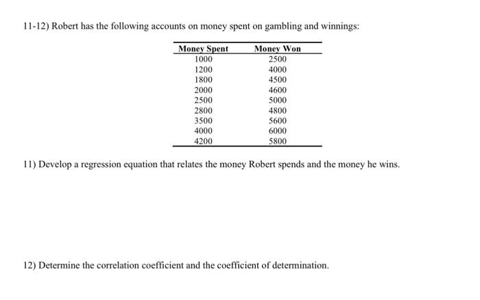 please explain without excel 11-12) Robert has