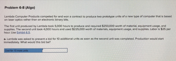Problem 6-8 (Algo) Lambda Computer Products