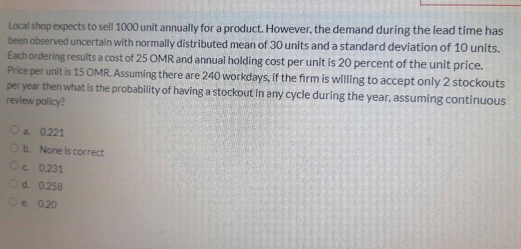 Local shop expects to sell 1000 unit annually for