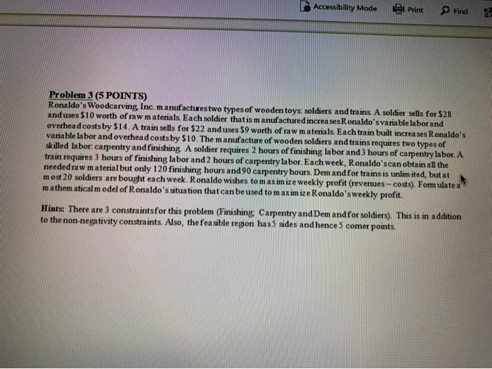 Accessibility Mode Print Find a Problem 3 (5