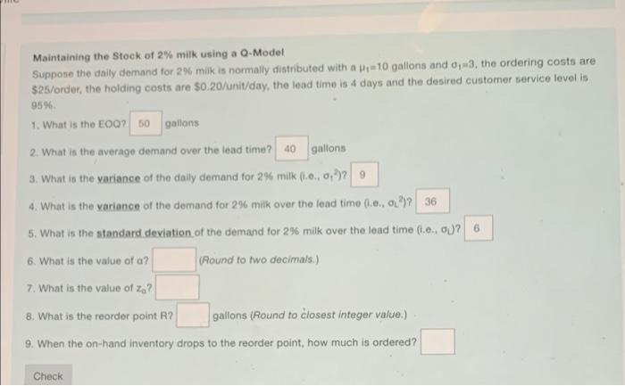 Maintaining the Stock of 2% milk using a Q-Model
