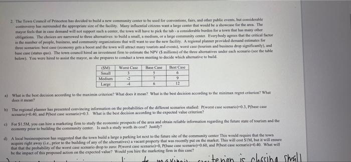 just need help woth 2D 2. The Town Council of