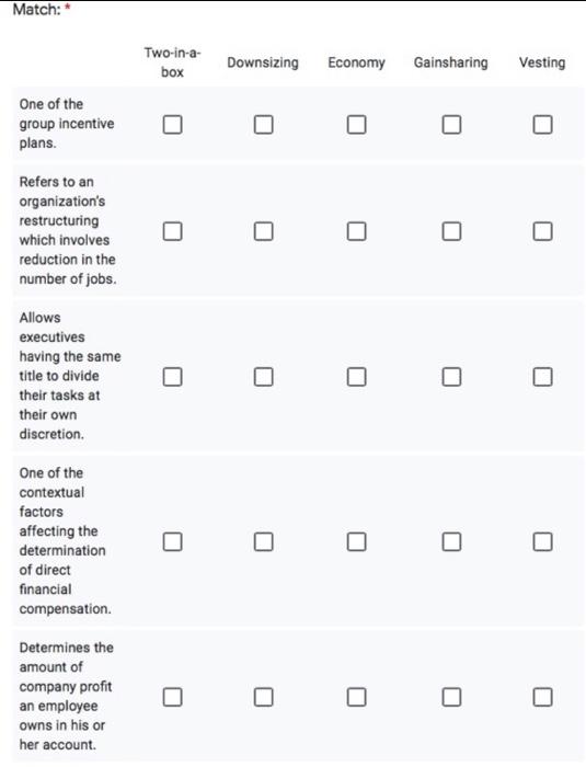 please only match Match: Two-in-a- box Downsizing