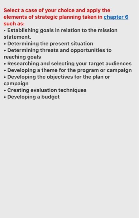 Select a case of your choice and apply the