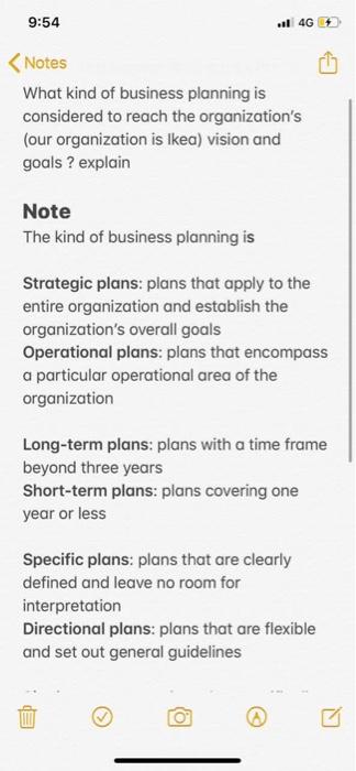 9:54 al 4G Notes What kind of business planning