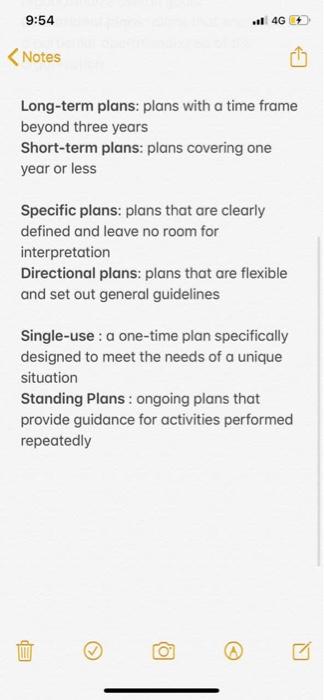 9:54 al 4G Notes What kind of business planning