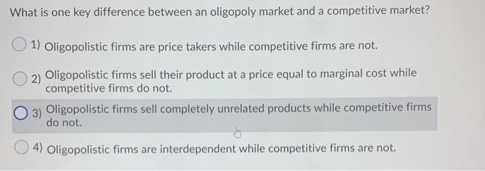 What is one key difference between an oligopoly